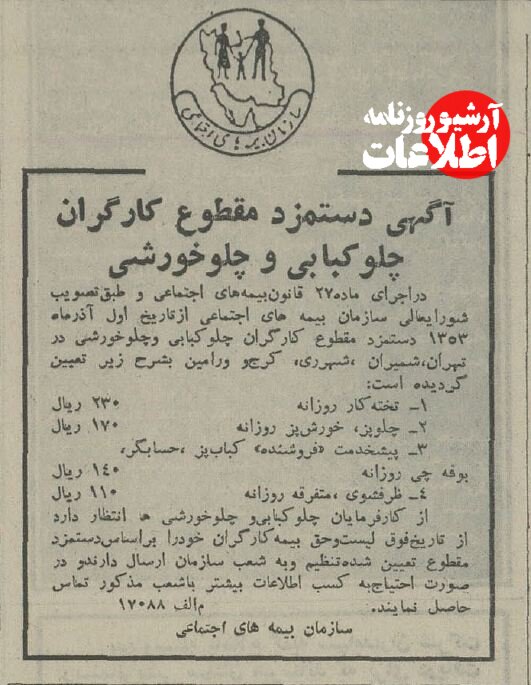 حقوق کارگران چلوکبابی‌ها در تهران ۵۰ سال پیش چقدر بود؟ 