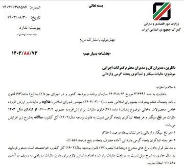 مالیات هر نخ سیگار خارجی و هربسته تنباکو چقدر می شود؟